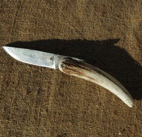 Petit couteau piémontais en corne de cerf fermé